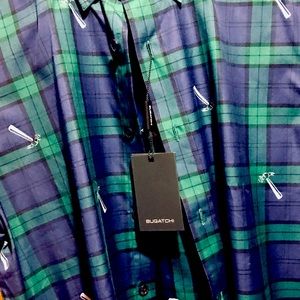 Bugatchi shaped fit NWT US Lg long sl shirt